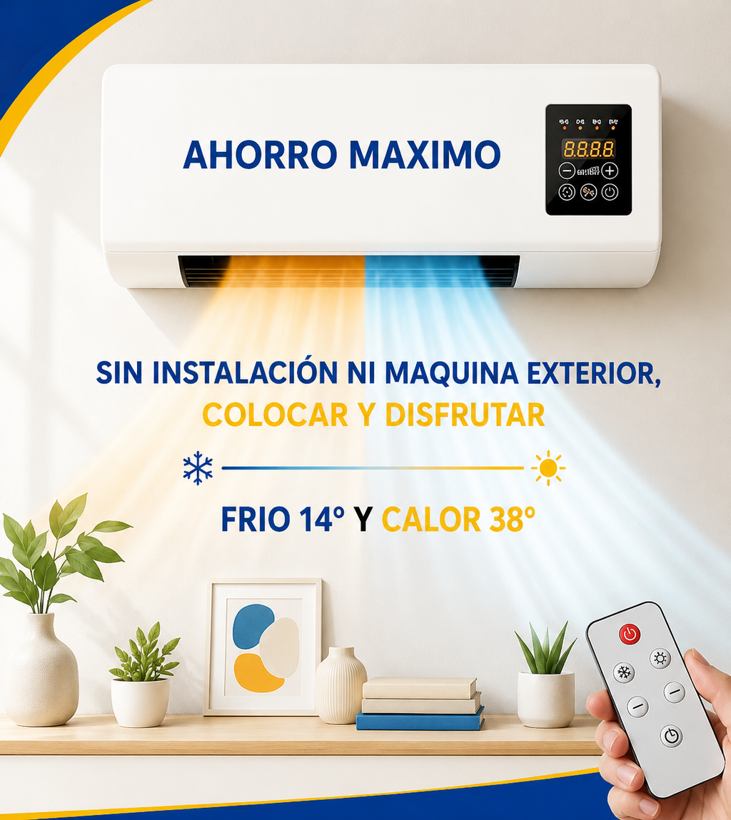 🔥 LIQUIDACIÓN DE STOCK: Mini Aire Acondicionado Portátil 2 en 1 Calor y Frio - Bajo consumo y Máxima Potencia