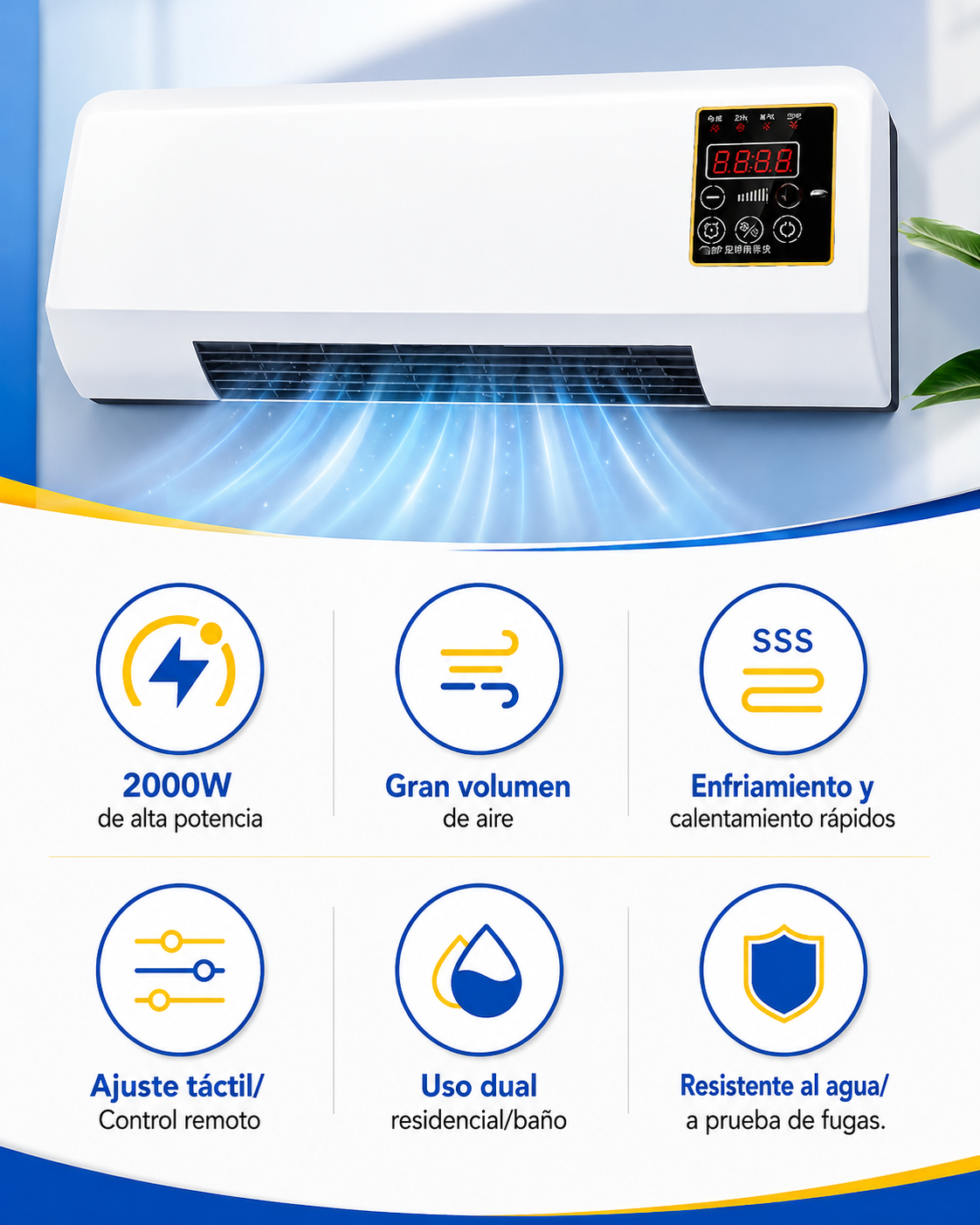 🔥 LIQUIDACIÓN DE STOCK: Mini Aire Acondicionado Portátil 2 en 1 Calor y Frio - Bajo consumo y Máxima Potencia