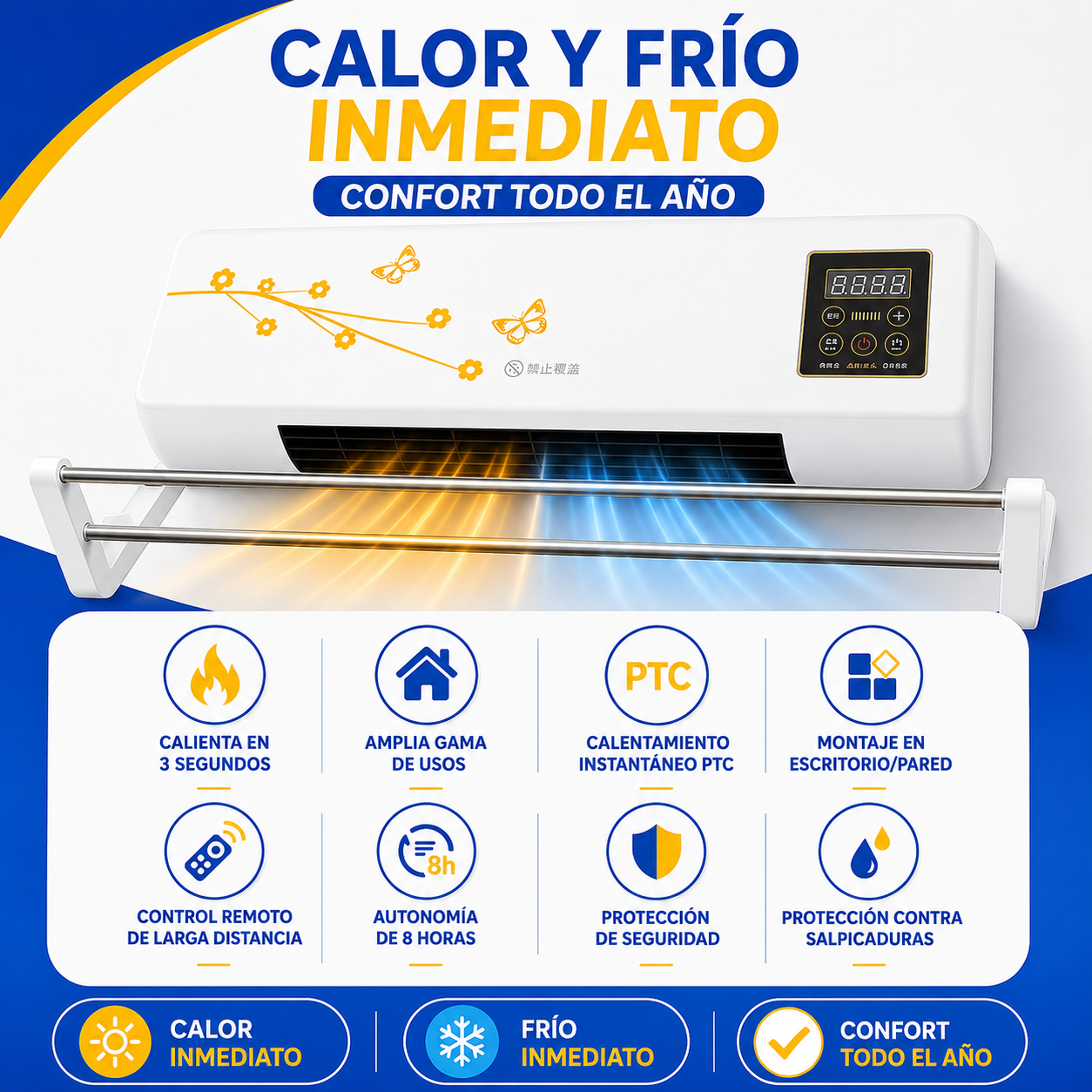🔥 LIQUIDACIÓN DE STOCK: Mini Aire Acondicionado Portátil 2 en 1 Calor y Frio - Bajo consumo y Máxima Potencia